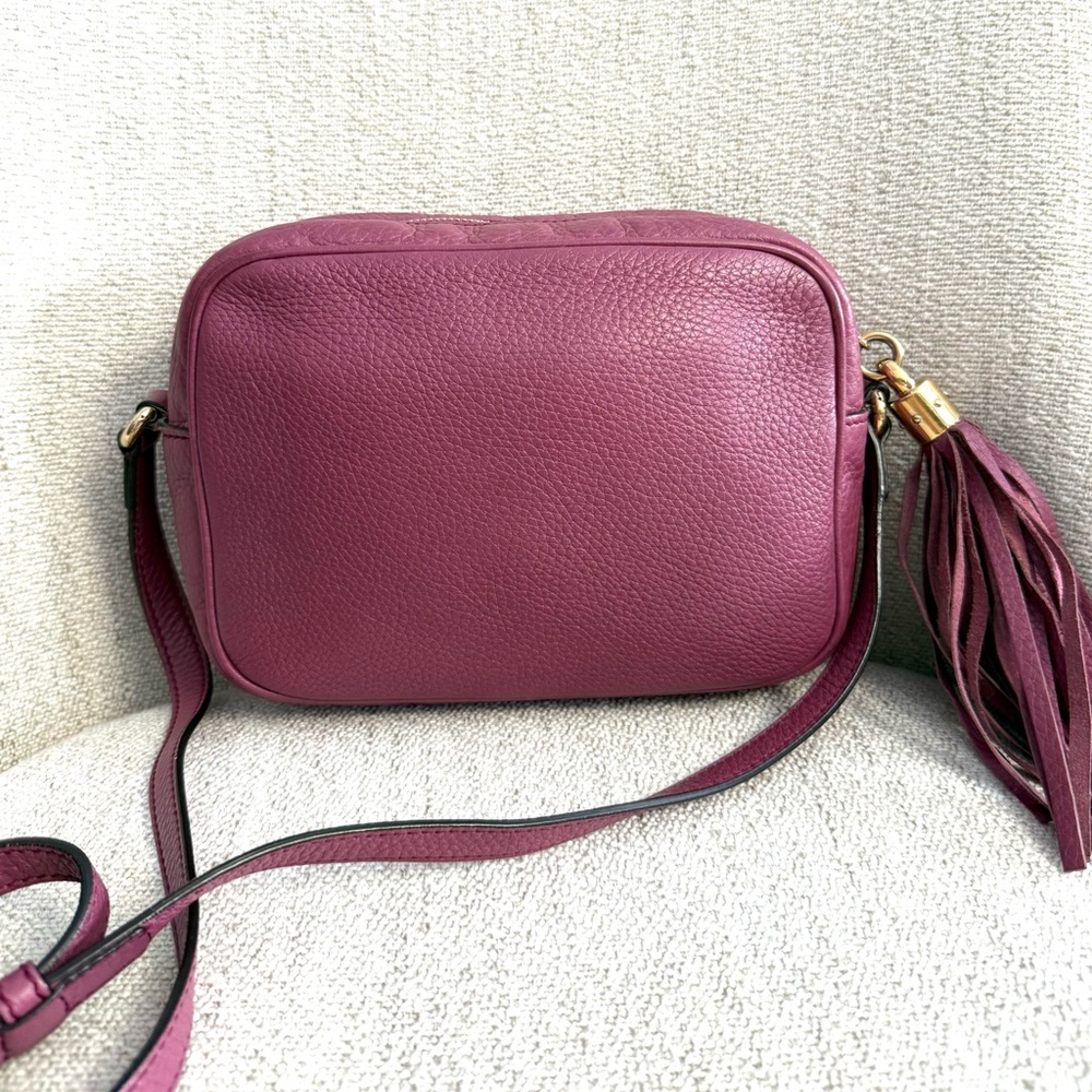 Authentic Gucci Soho Small Leather crossbody Disco bag dusty pink purple - Picture 10 of 16